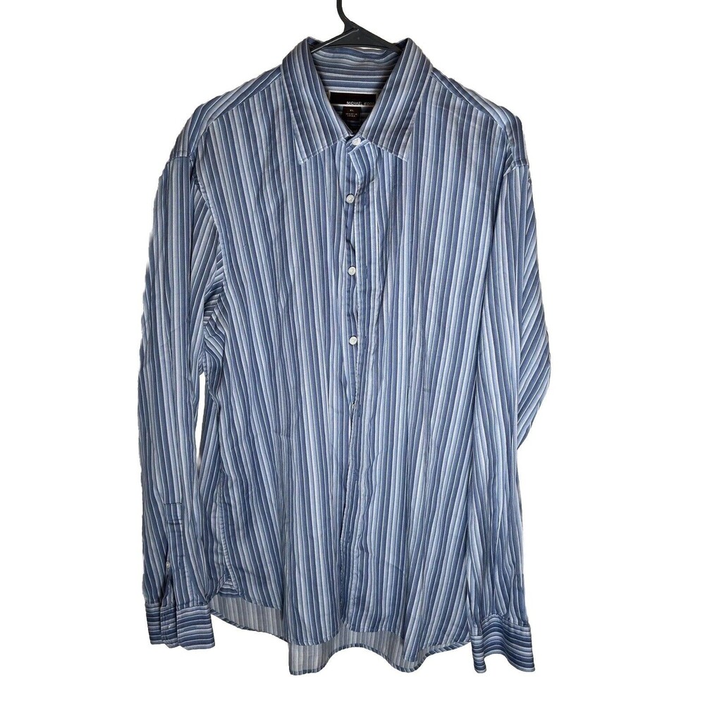 Michael Kors Shirt Mens XLarge Blue Long Sleeve Button Down Classic Fit